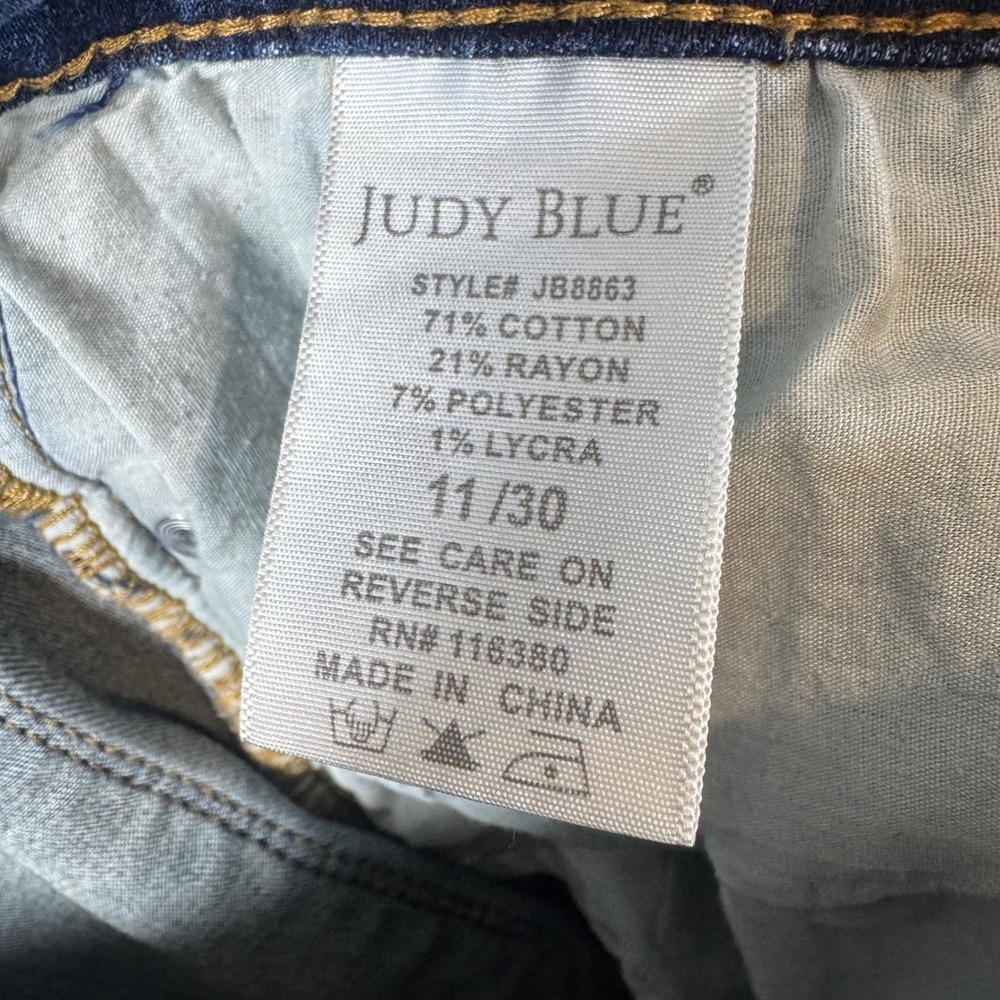 Judy Blue Skinny Fit Front Seam Jeans Medium Wash Denim JB8863 Size 11 30 - Picture 7 of 7